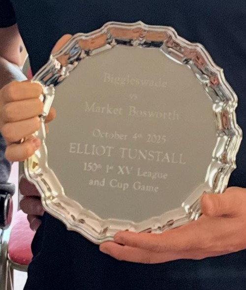 Elliot Tunstall 150th cap salver presentation