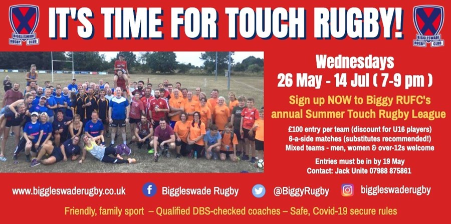 Promo poster for Touch Rugby tournament