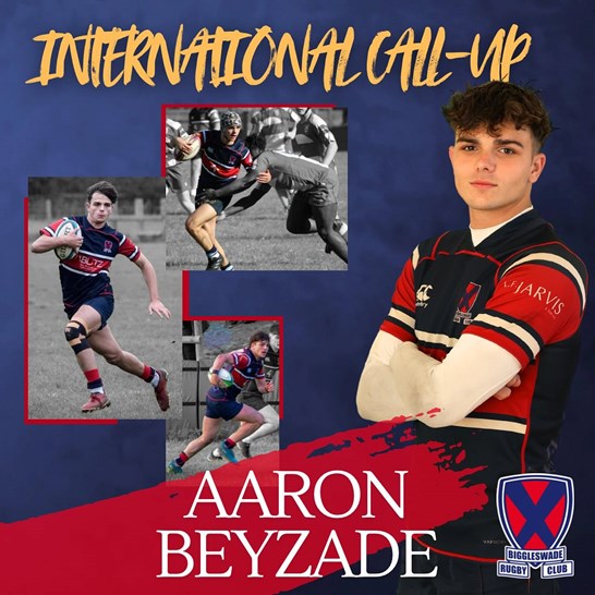 Graphic shows several photos of Aaron Beyzade