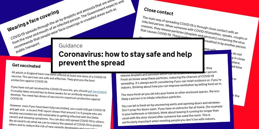 Montage of Government guidelines on Coronovirus