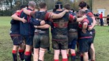1st XV team huddle at Brackley