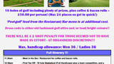 Poster with details for golf day