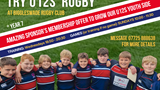 Graphic with photo of smiling U12 team